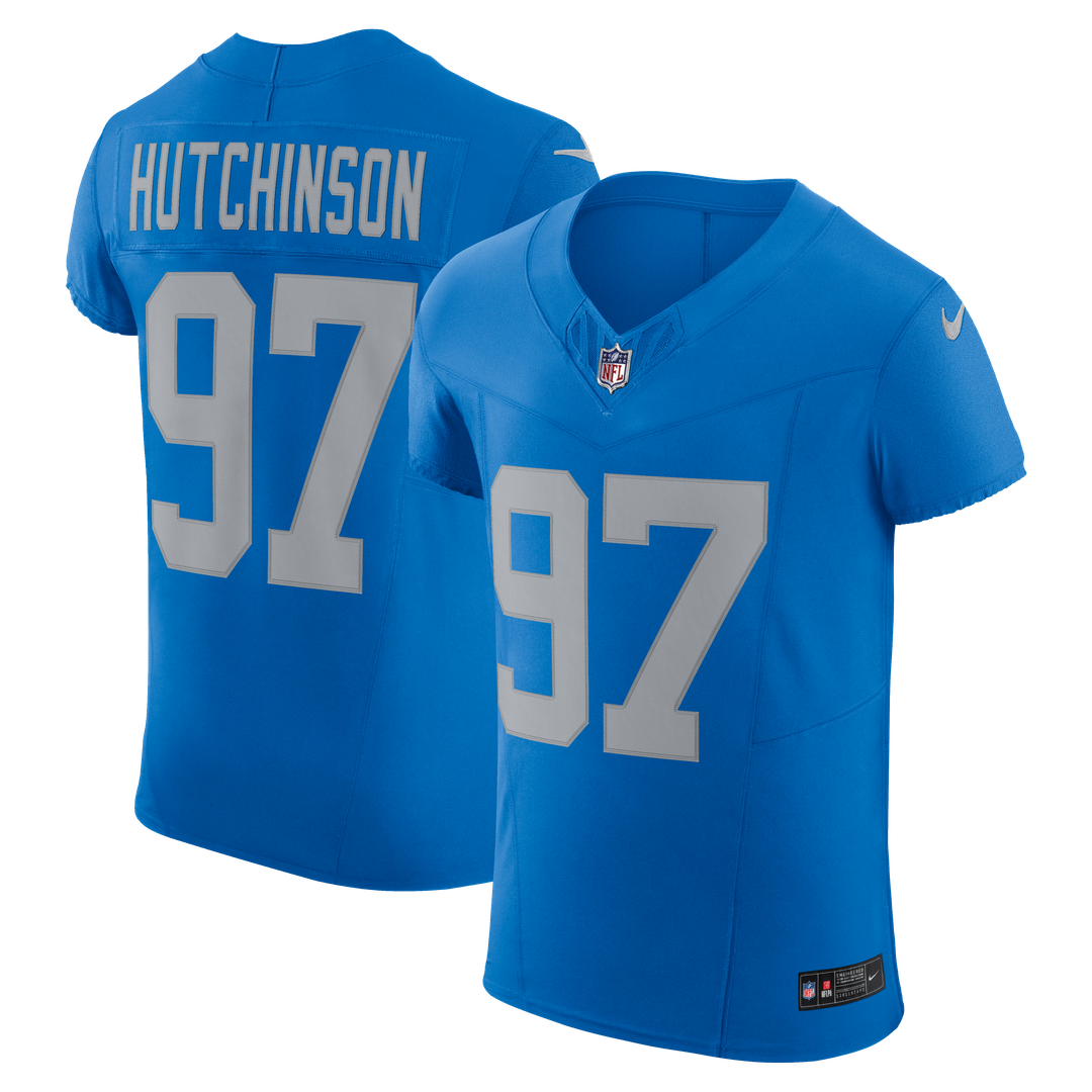 Aidan Hutchinson Detroit Lions Nike Alternate Vapor F.U.S.E. Elite Jersey - Blue Official NFL Team Apparel Football Fan Gear