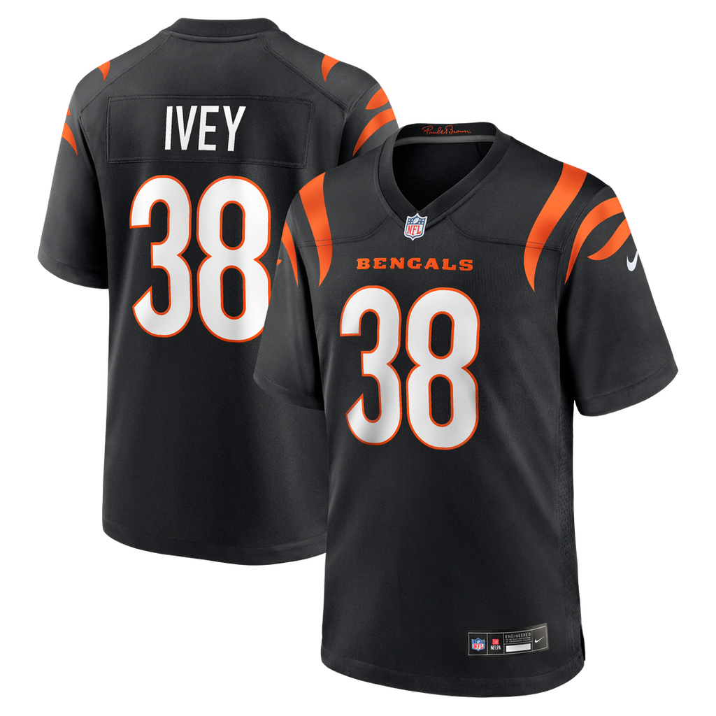 DJ Ivey Cincinnati Bengals Nike Team Game Jersey - Black Official NFL Team Apparel Football Fan Gear