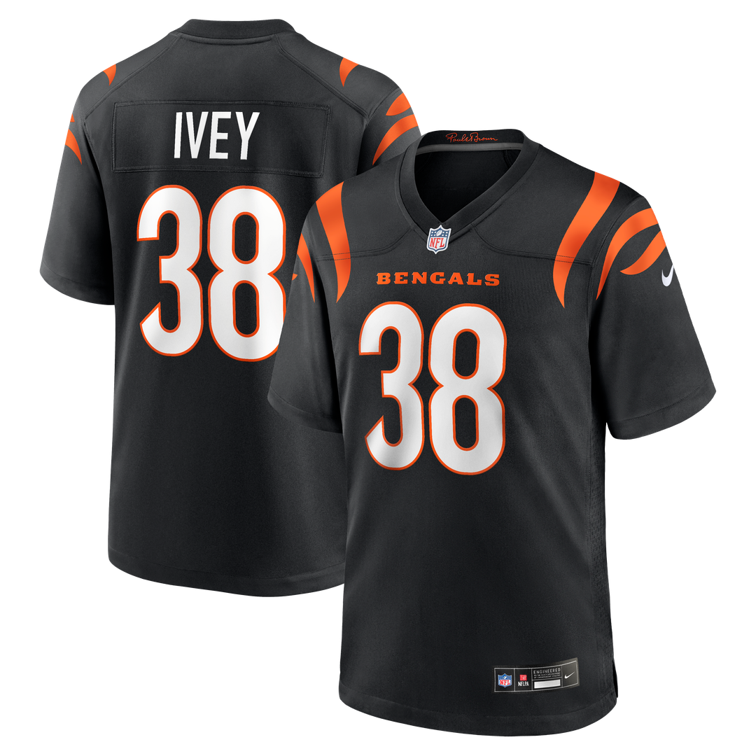 DJ Ivey Cincinnati Bengals Nike Team Game Jersey - Black Official NFL Team Apparel Football Fan Gear