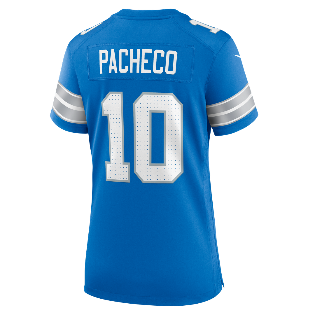 Isiah Pacheco Detroit Lions Nike Women's Team Game Jersey - Blue Official NFL Team Apparel Football Fan Gear