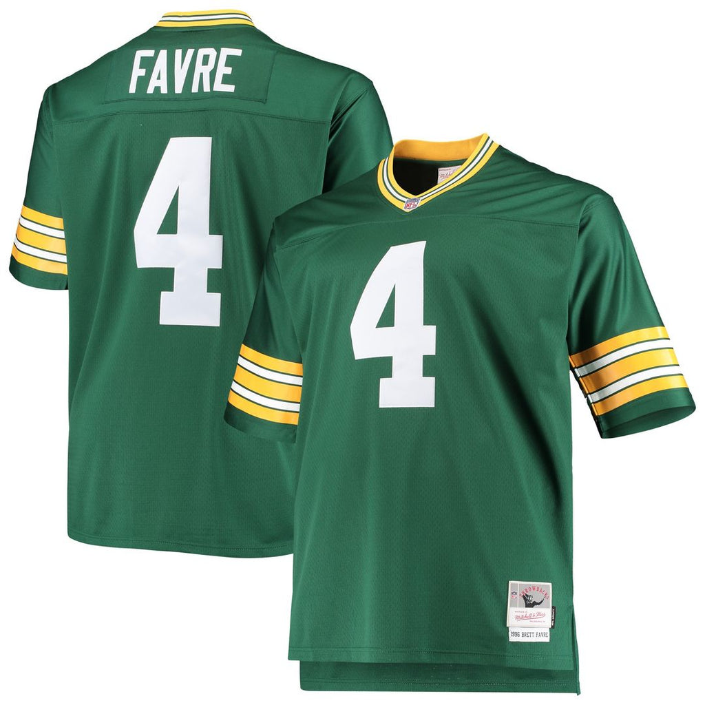 Brett Favre Green Bay Packers Mitchell & Ness Big & Tall 1996 Retired Player Replica Jersey - Green Official NFL Team Apparel Football Fan Gear