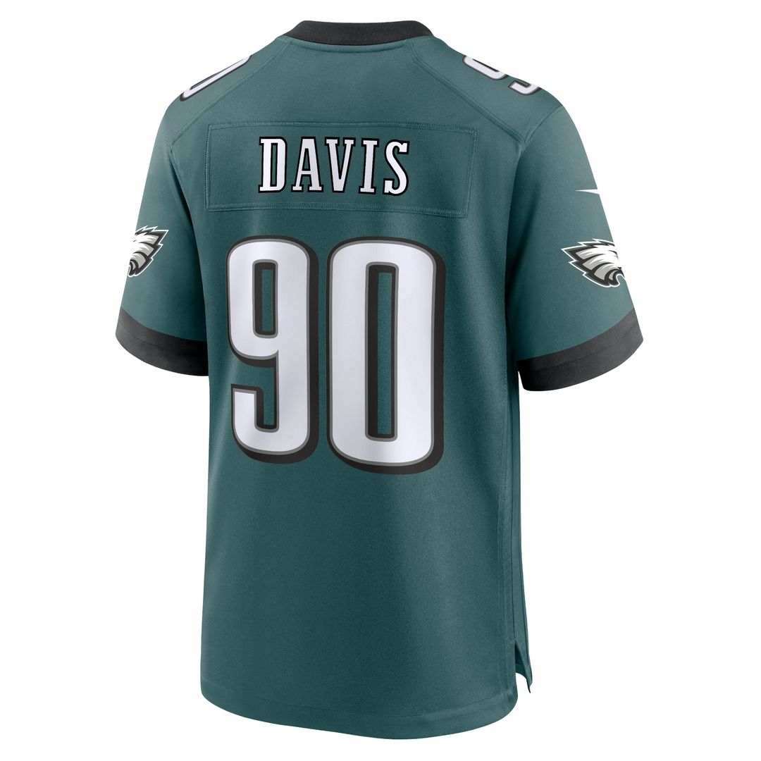 Jordan Davis Philadelphia Eagles Nike Team Game Jersey - Midnight Green Official NFL Team Apparel Football Fan Gear