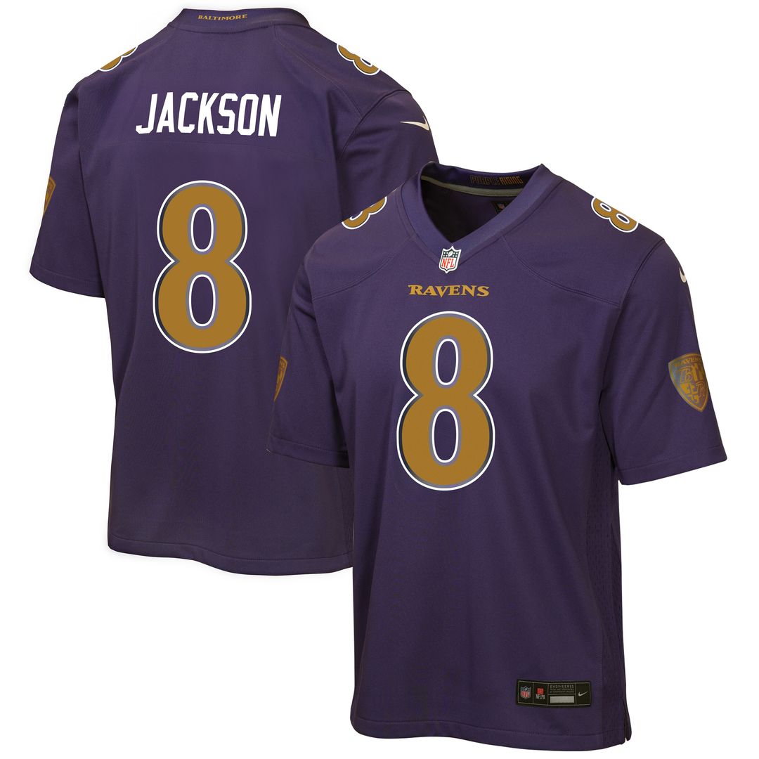 Lamar Jackson Baltimore Ravens Nike Youth Alternate 2 Game Jersey - Purple Official NFL Team Apparel Football Fan Gear