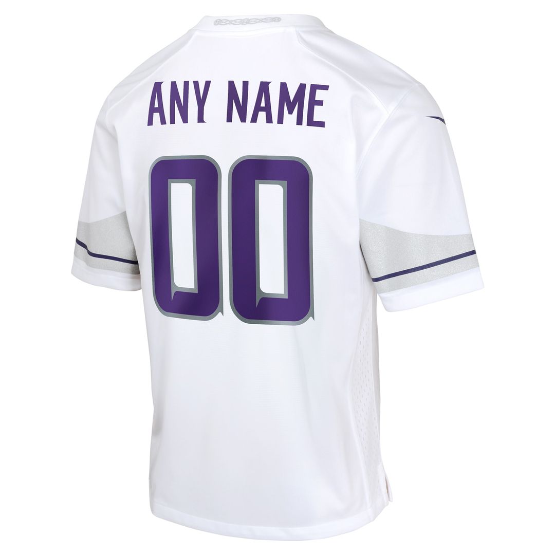 Minnesota Vikings Nike Youth Alternate Custom Game Jersey - White Official NFL Team Apparel Football Fan Gear