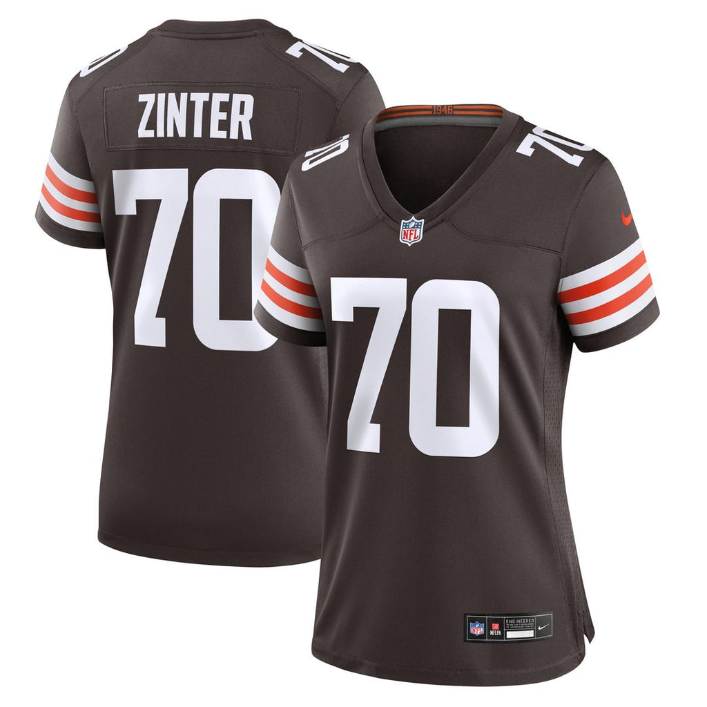 Zak Zinter Cleveland Browns Nike Women's Game Jersey - Brown Official NFL Team Apparel Football Fan Gear