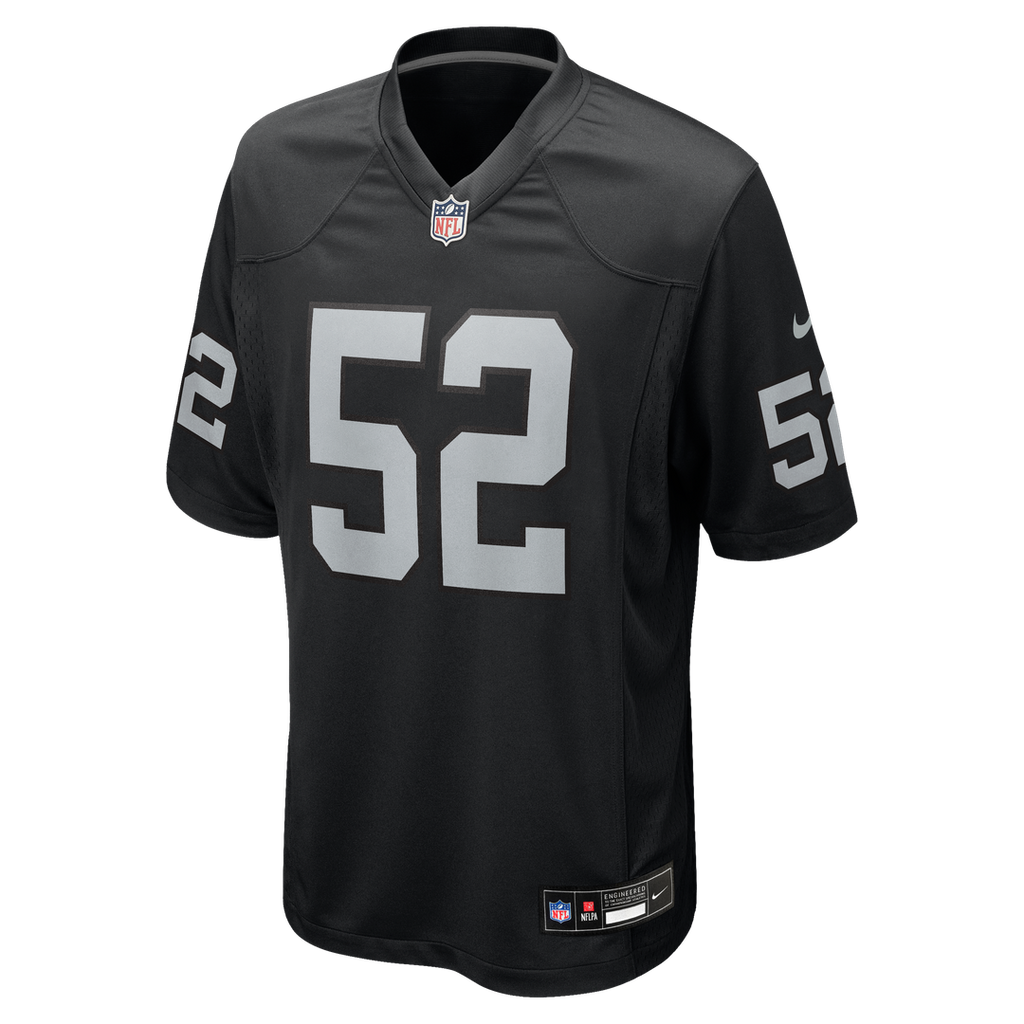 Elandon Roberts Las Vegas Raiders Nike Team Game Jersey - Black Official NFL Team Apparel Football Fan Gear