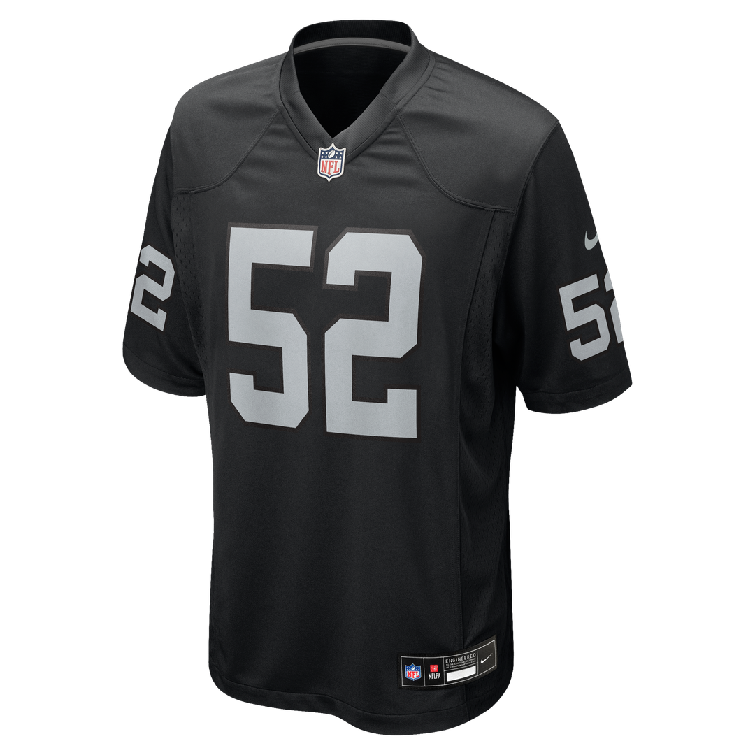 Elandon Roberts Las Vegas Raiders Nike Team Game Jersey - Black Official NFL Team Apparel Football Fan Gear