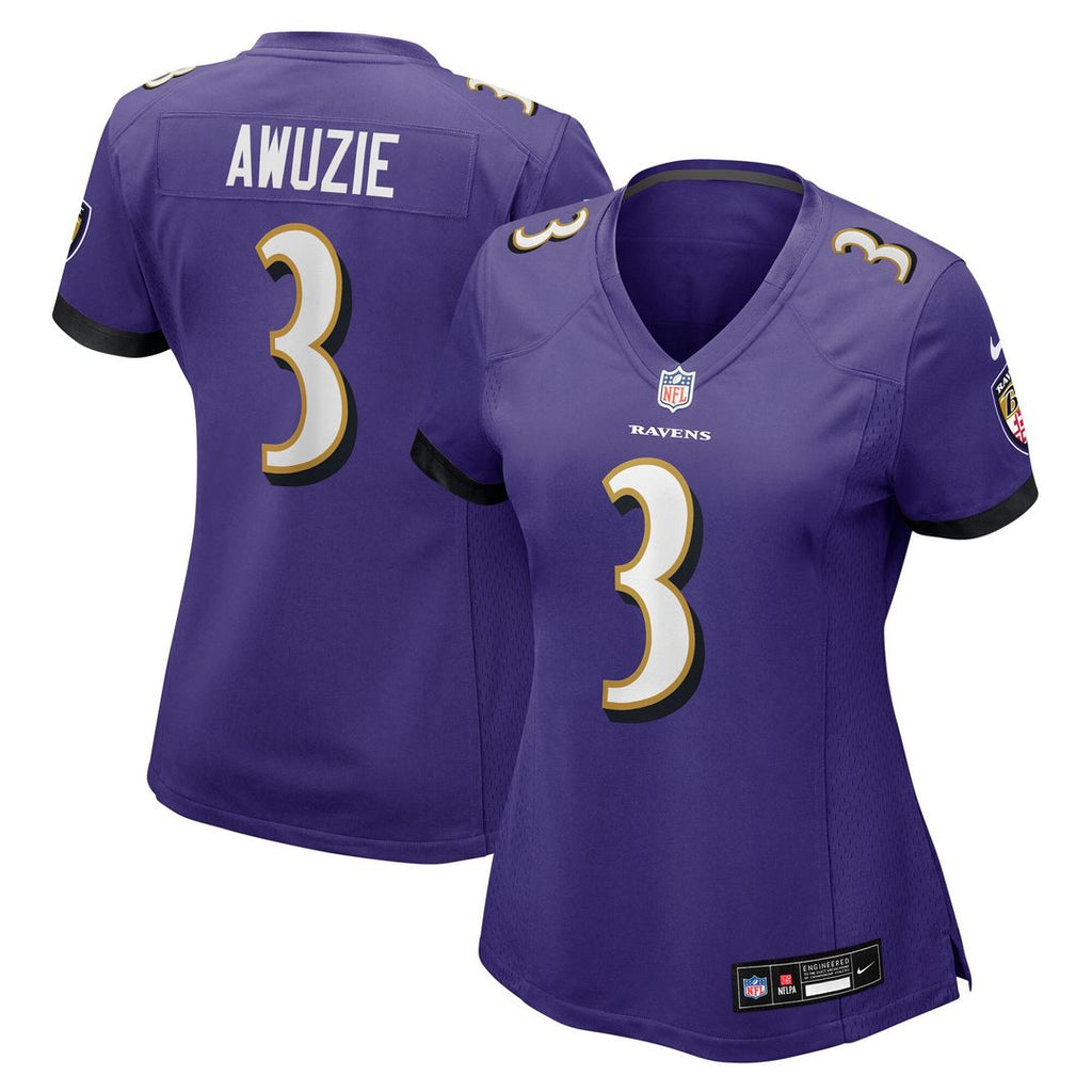 Chidobe Awuzie Baltimore Ravens Nike Women's Team Game Jersey - Purple Official NFL Team Apparel Football Fan Gear