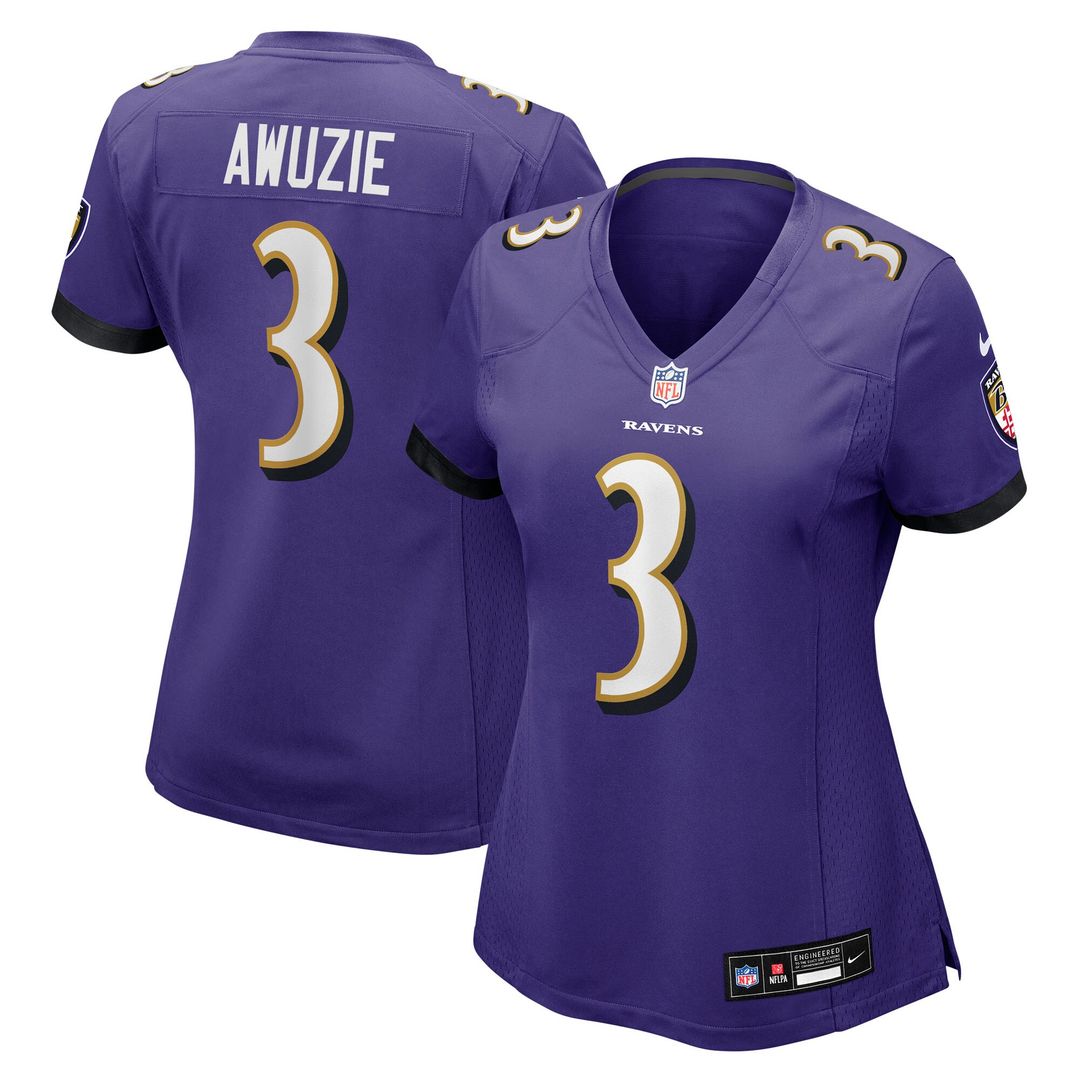 Chidobe Awuzie Baltimore Ravens Nike Women's Team Game Jersey - Purple Official NFL Team Apparel Football Fan Gear