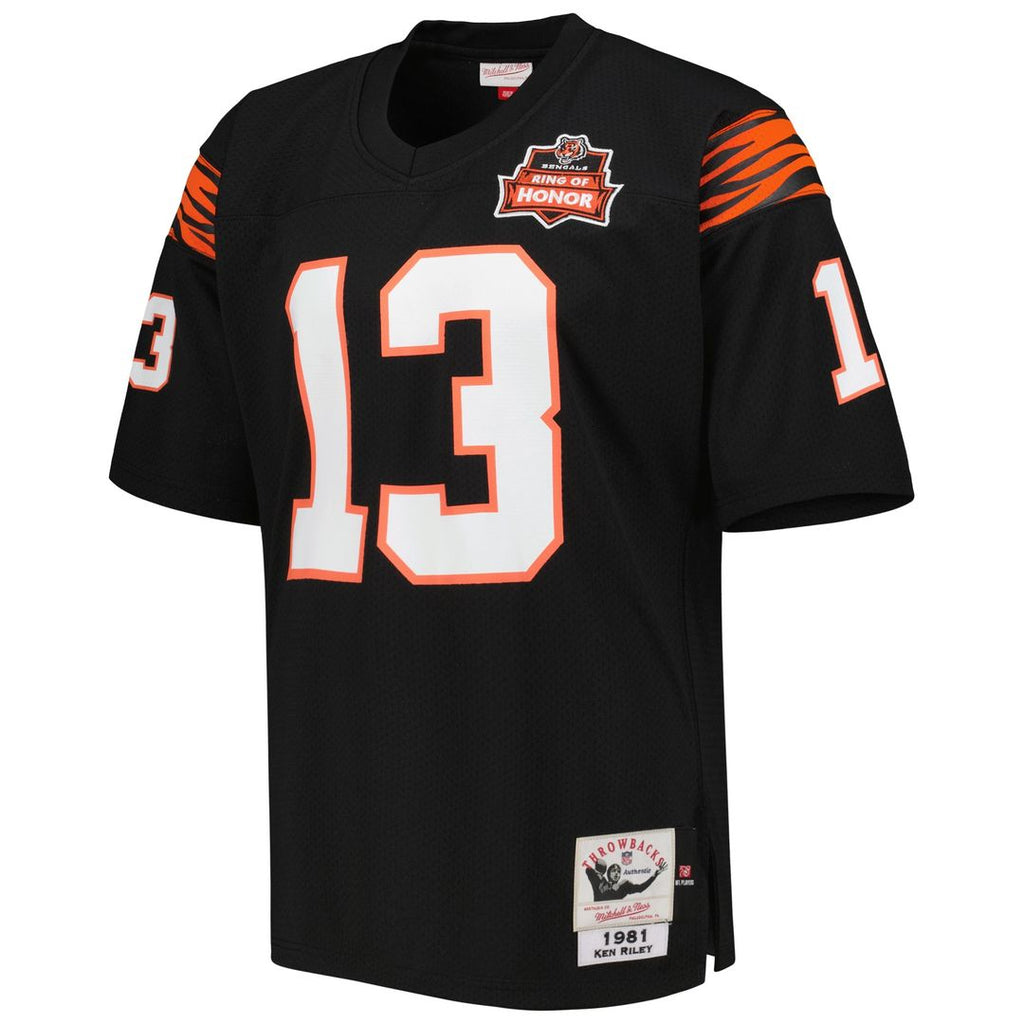 Ken Riley Cincinnati Bengals 1981 Mitchell & Ness Authentic Throwback Retired Player Jersey - Black Official NFL Team Apparel Football Fan Gear