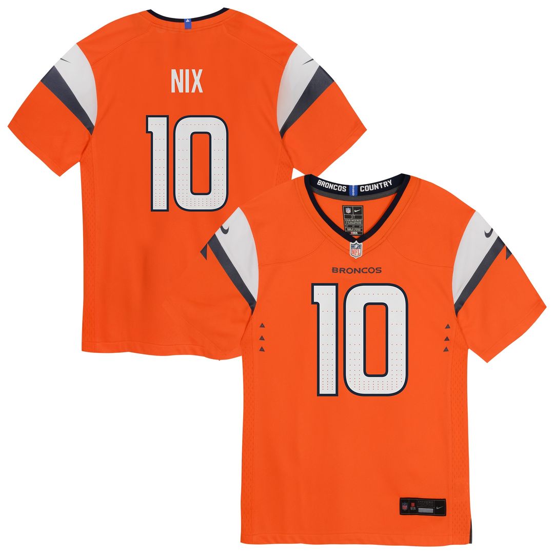 Bo Nix Denver Broncos Nike Infant Team Player Game Jersey - Orange Official NFL Team Apparel Football Fan Gear