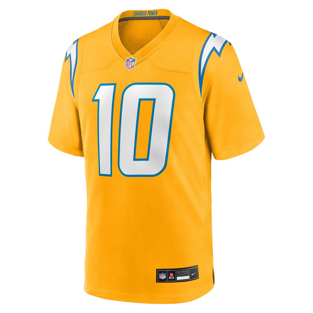 Justin Herbert Los Angeles Chargers Nike Youth Alternate Charger Power Game Player Jersey - Gold Official NFL Team Apparel Football Fan Gear