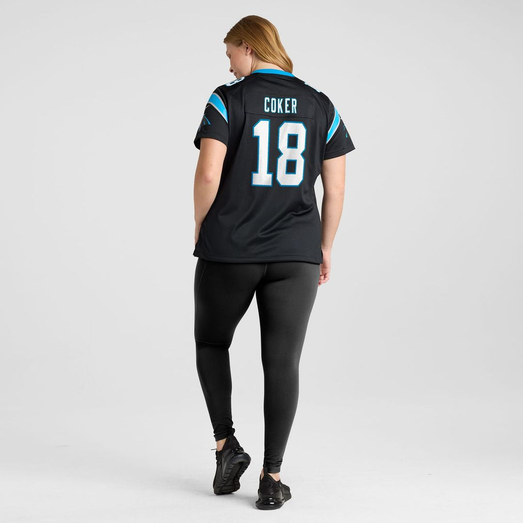 Jalen Coker Carolina Panthers Nike Women's Team Game Jersey - Black Official NFL Team Apparel Football Fan Gear