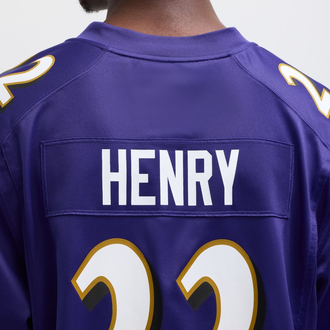 Derrick Henry Baltimore Ravens Nike Game Player Jersey - Purple Official NFL Team Apparel Football Fan Gear