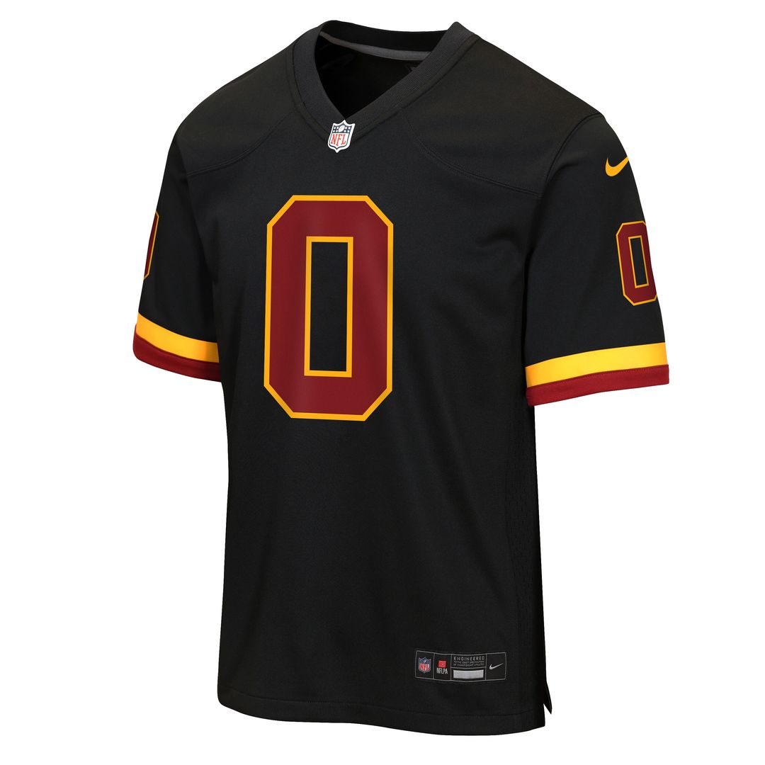 Mike Sainristil Washington Commanders Nike Youth Hail Raiser Alternate Game Jersey - Black Official NFL Team Apparel Football Fan Gear