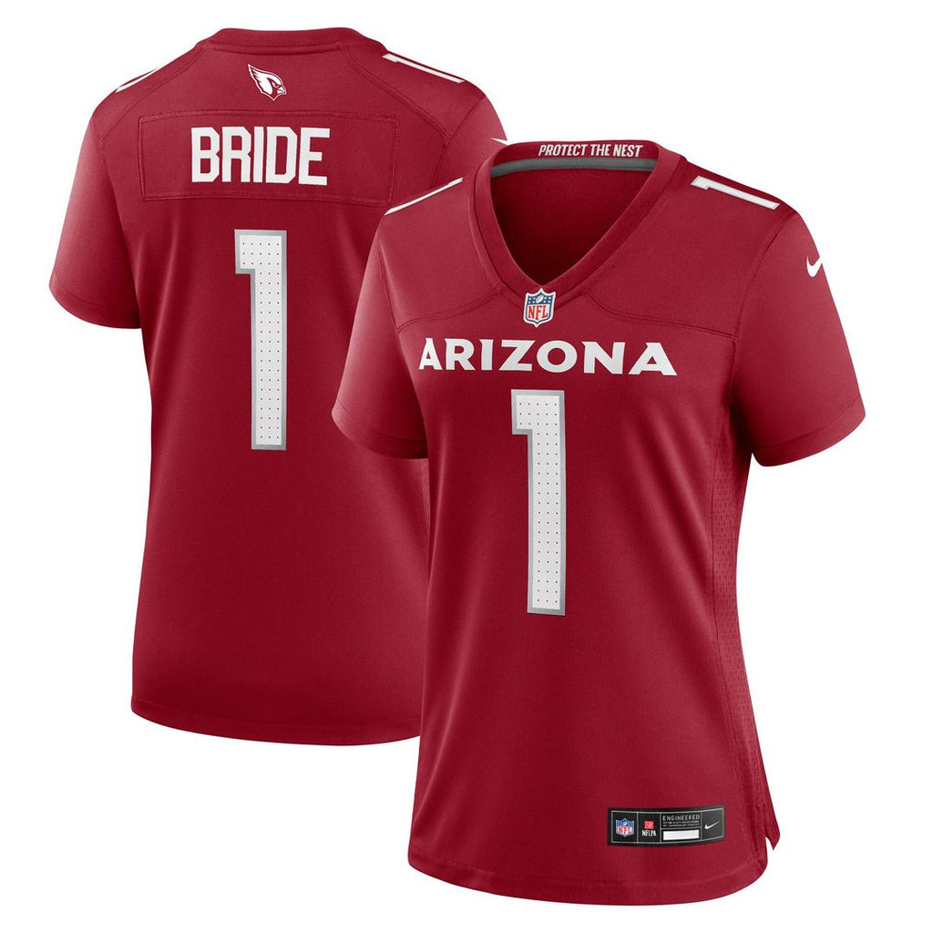 Number 1 Bride Arizona Cardinals Nike Women's Game Jersey - Cardinal Official NFL Team Apparel Football Fan Gear