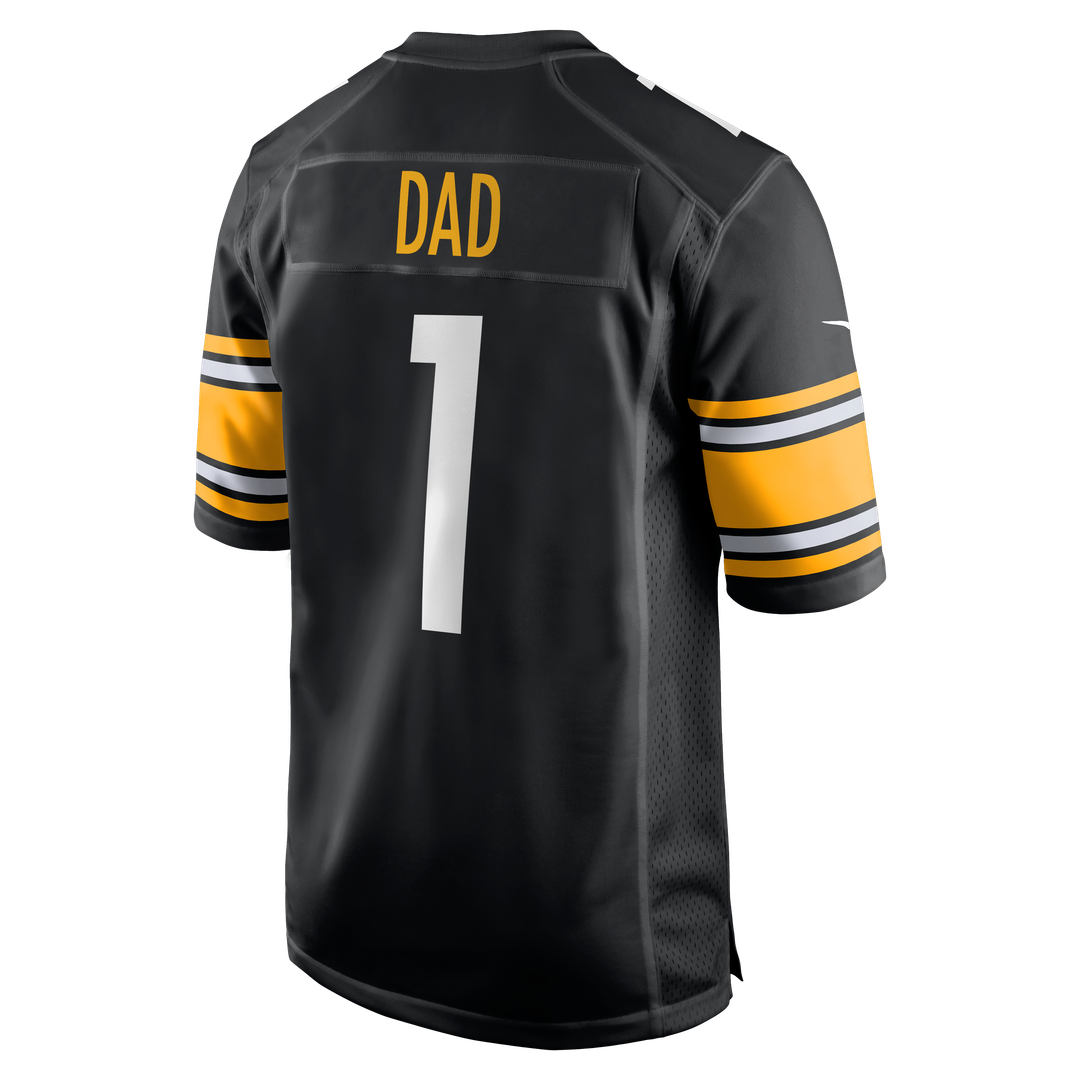 Number 1 Dad Pittsburgh Steelers Nike Game Jersey - Black Official NFL Team Apparel Football Fan Gear