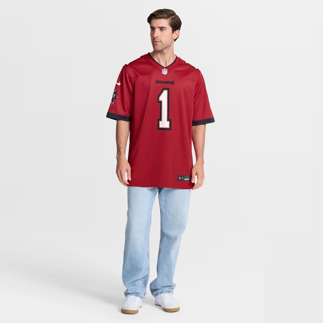 Number 1 Groom Tampa Bay Buccaneers Nike Game Jersey - Red Official NFL Team Apparel Football Fan Gear