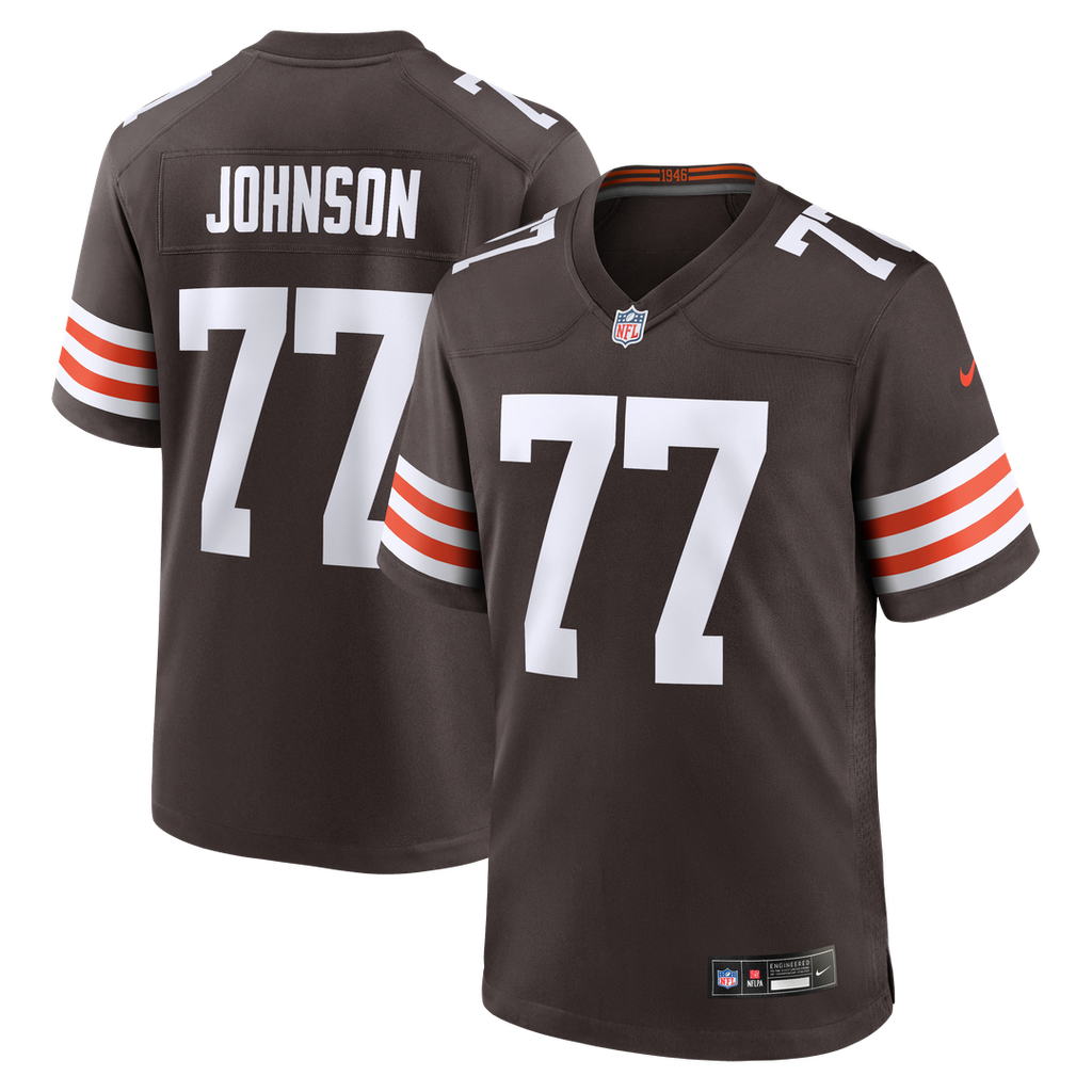 Zion Johnson Cleveland Browns Nike Team Game Jersey - Brown Official NFL Team Apparel Football Fan Gear