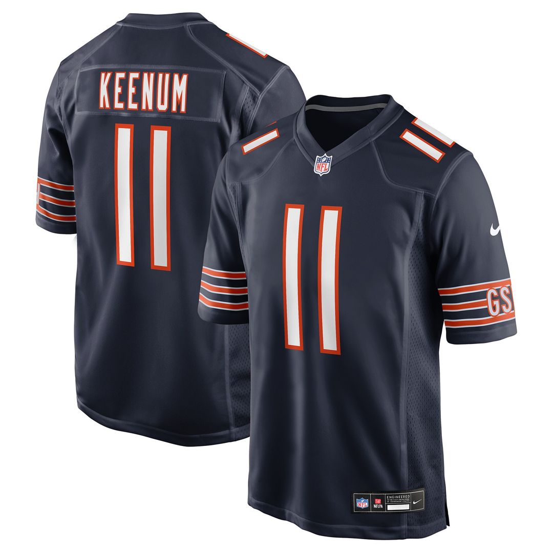Case Keenum Chicago Bears Nike Team Game Jersey - Navy Official NFL Team Apparel Football Fan Gear