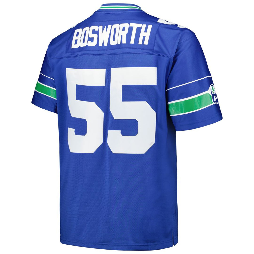 Brian Bosworth Seattle Seahawks Mitchell & Ness Big & Tall 1987 Legacy Retired Player Jersey - Royal Official NFL Team Apparel Football Fan Gear