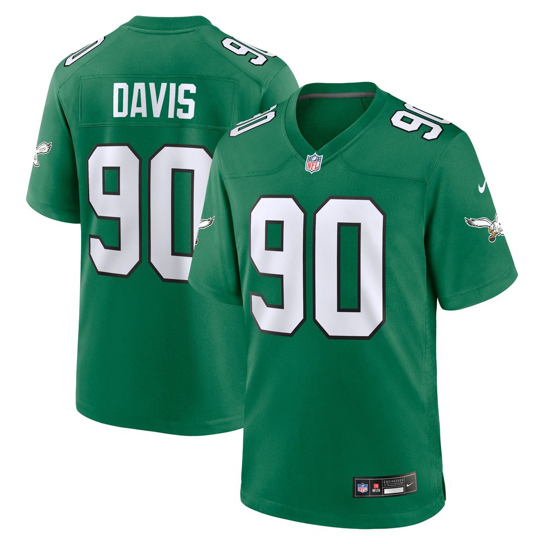 Jordan Davis Philadelphia Eagles Nike Alternate Game Jersey - Kelly Green Official NFL Team Apparel Football Fan Gear