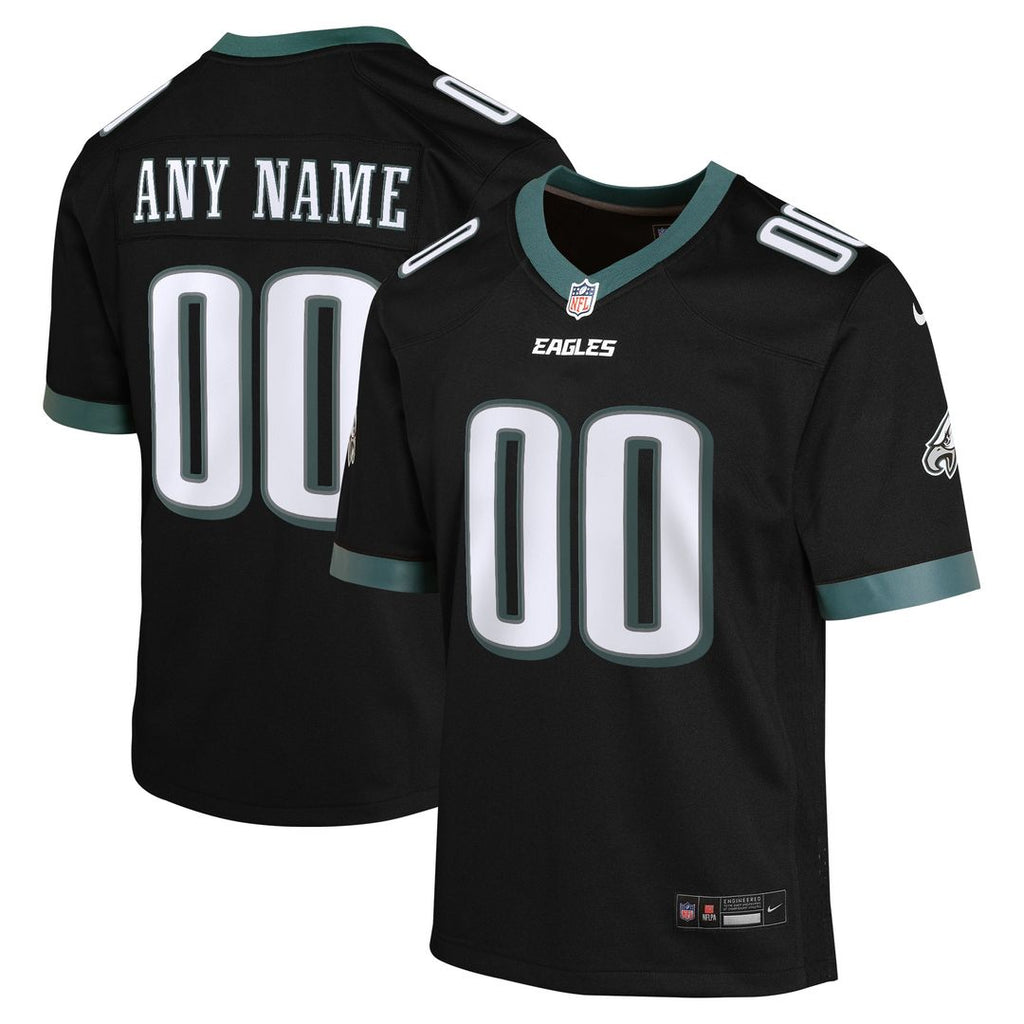 Philadelphia Eagles Nike Youth Alternate Custom Game Jersey - Black Official NFL Team Apparel Football Fan Gear