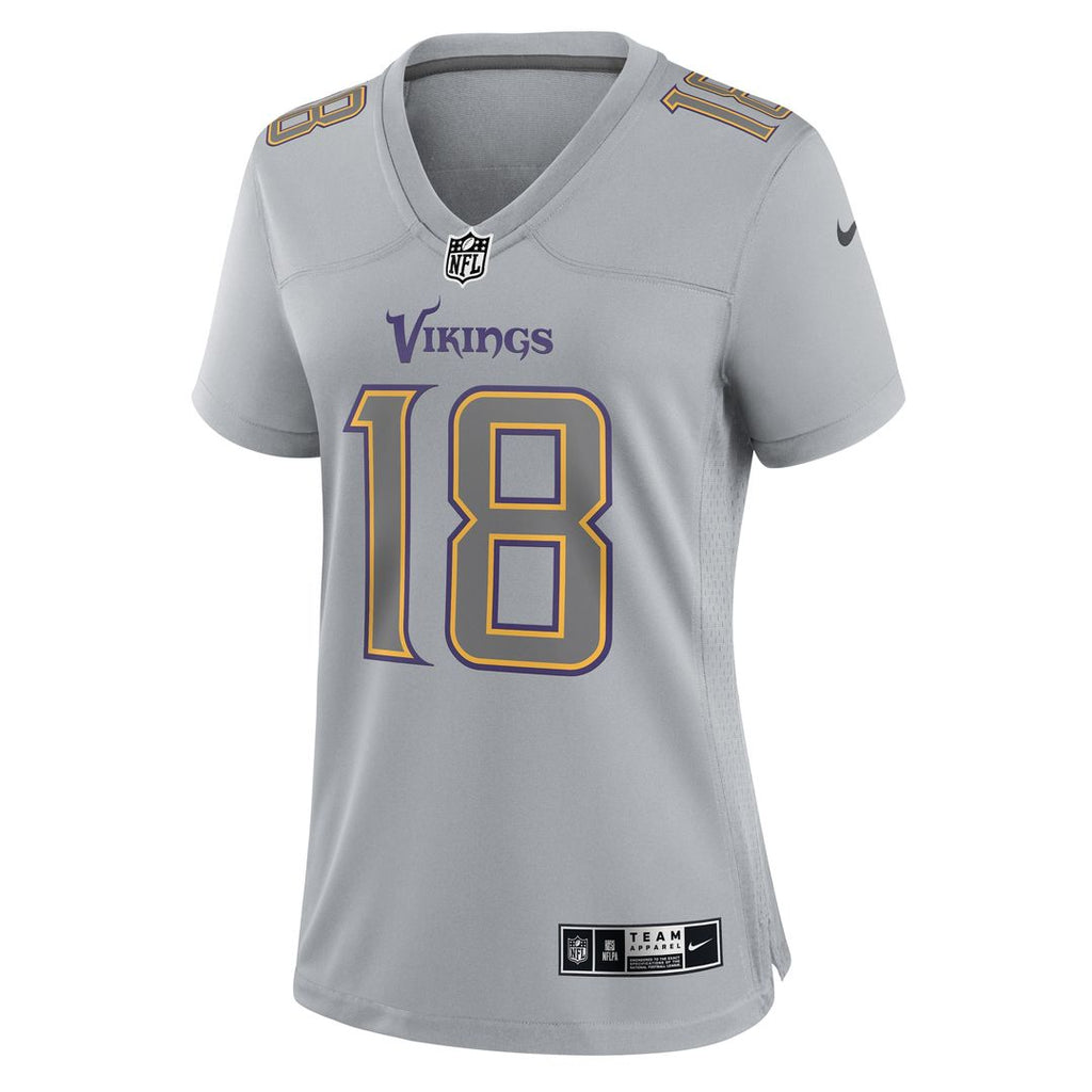 Justin Jefferson Minnesota Vikings Nike Women's Atmosphere Fashion Game Jersey - Gray Official NFL Team Apparel Football Fan Gear