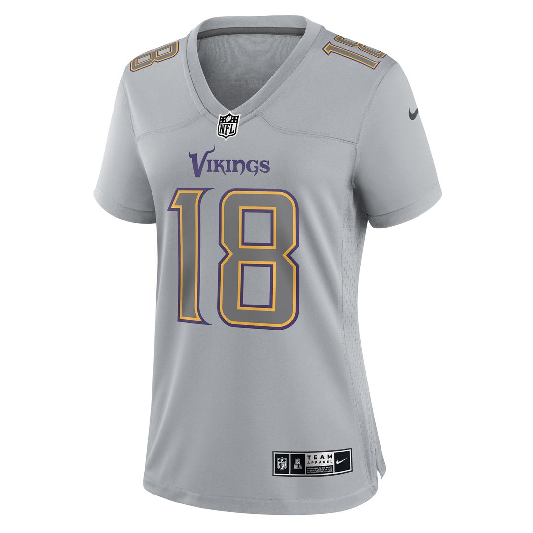 Justin Jefferson Minnesota Vikings Nike Women's Atmosphere Fashion Game Jersey - Gray Official NFL Team Apparel Football Fan Gear