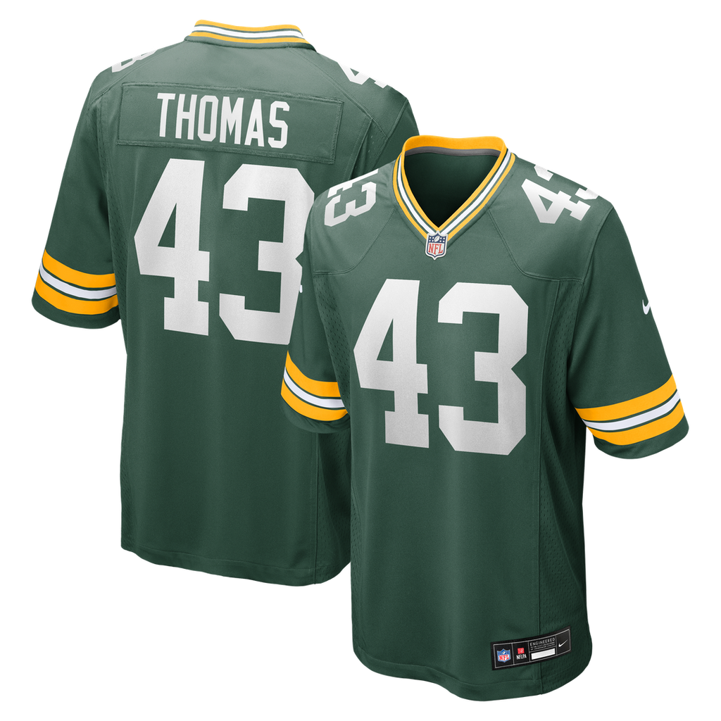 Kiondre Thomas Green Bay Packers Nike Game Player Jersey - Green Official NFL Team Apparel Football Fan Gear
