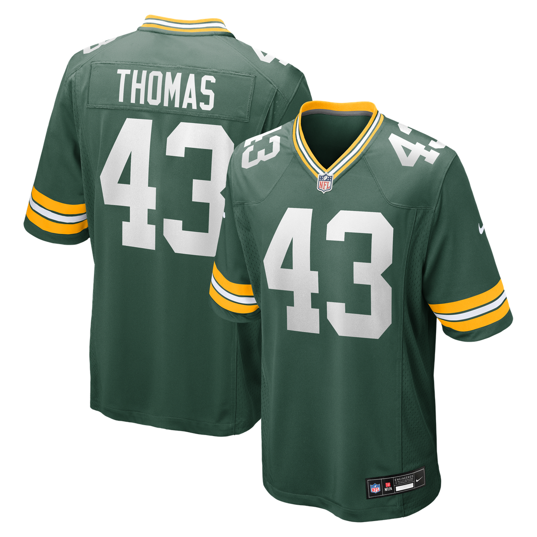 Kiondre Thomas Green Bay Packers Nike Game Player Jersey - Green Official NFL Team Apparel Football Fan Gear