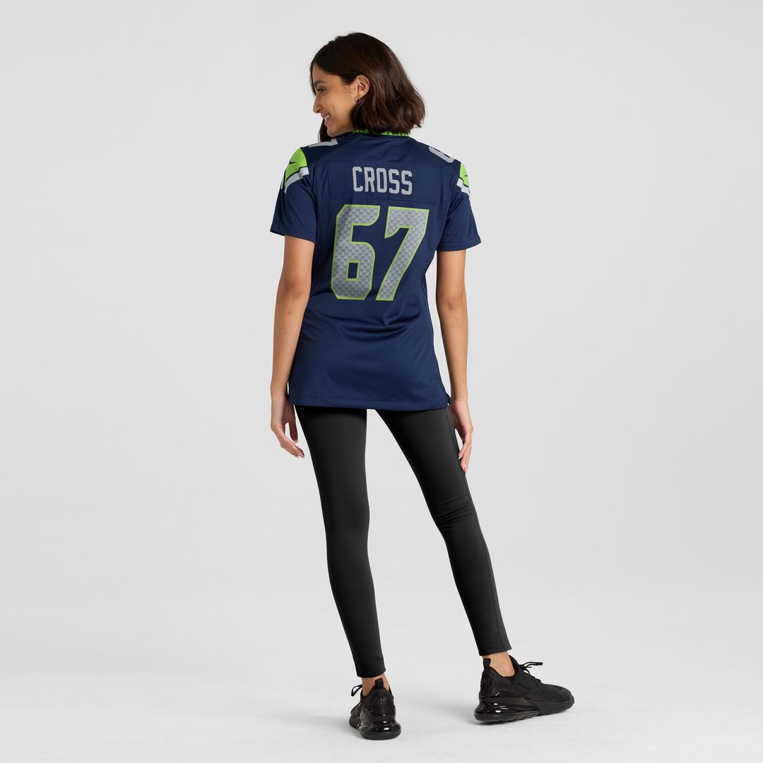 Charles Cross Seattle Seahawks Nike Women's Team Game Jersey - College Navy Official NFL Team Apparel Football Fan Gear