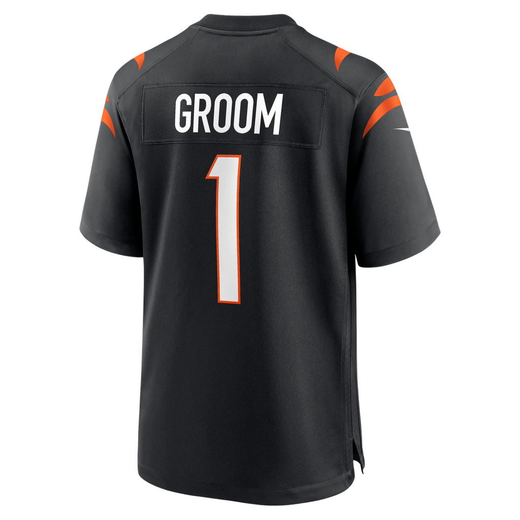 Number 1 Groom Cincinnati Bengals Nike Game Jersey - Black Official NFL Team Apparel Football Fan Gear