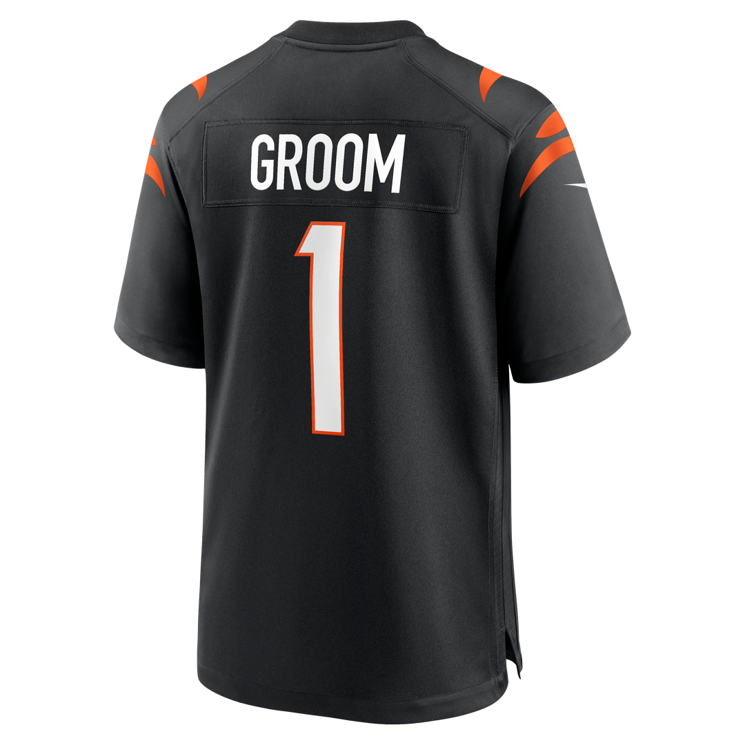 Number 1 Groom Cincinnati Bengals Nike Game Jersey - Black Official NFL Team Apparel Football Fan Gear