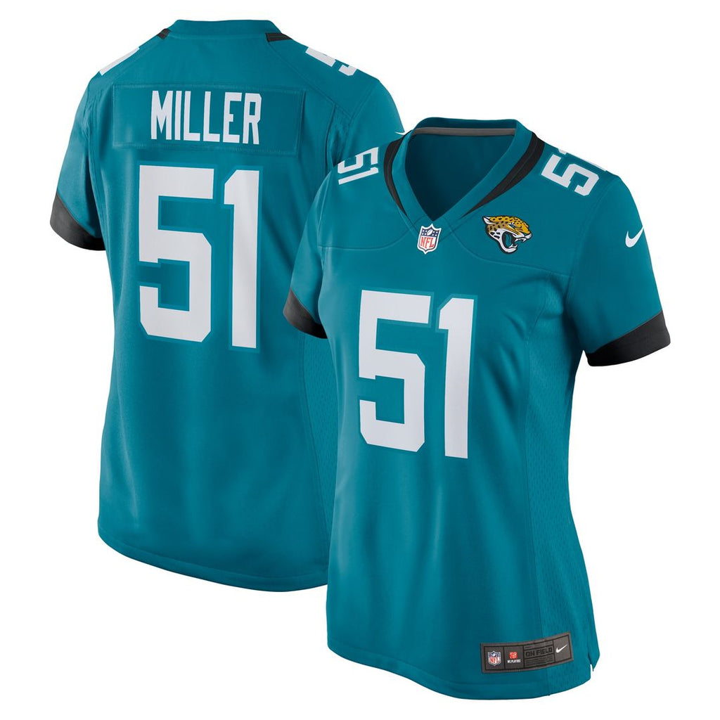 Ventrell Miller Jacksonville Jaguars Nike Women's Game Jersey - Teal Official NFL Team Apparel Football Fan Gear