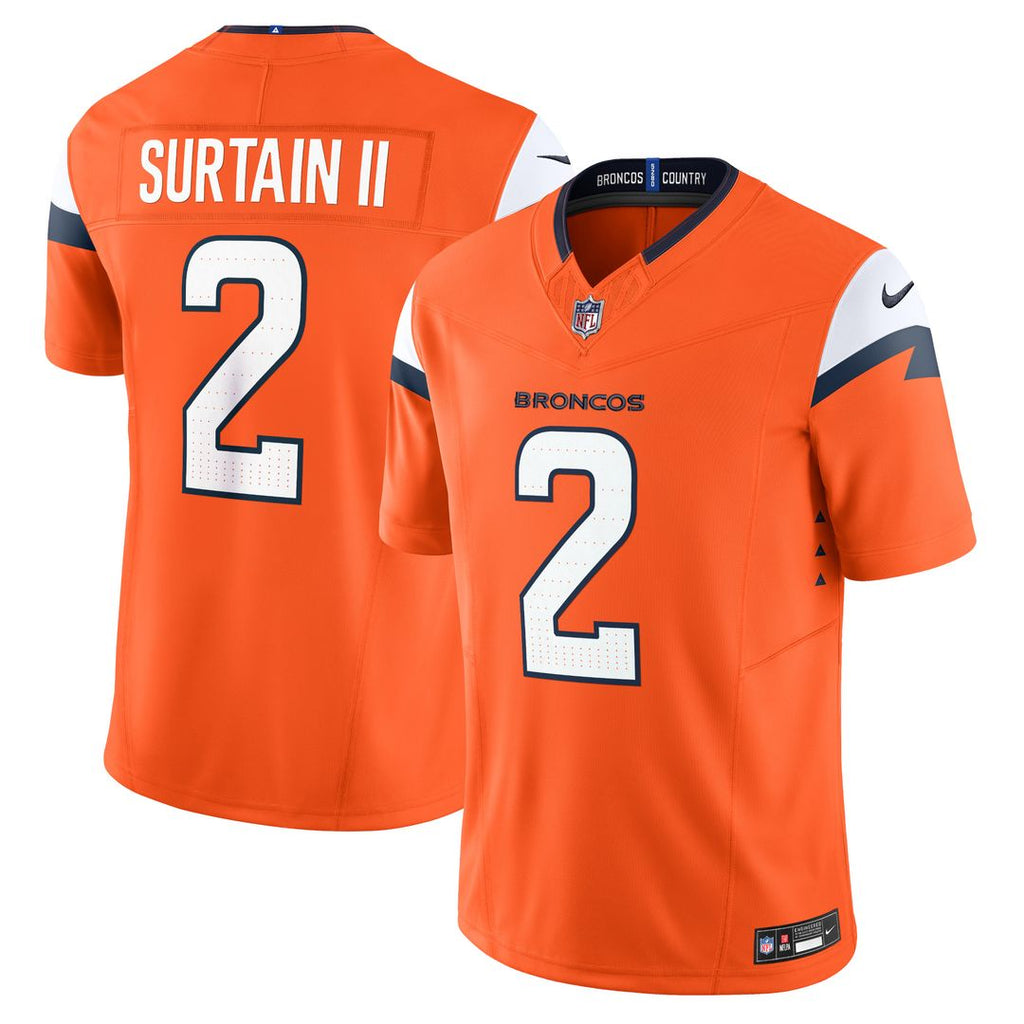 Patrick Surtain II Denver Broncos Nike Team Vapor F.U.S.E. Limited Jersey - Orange Official NFL Team Apparel Football Fan Gear