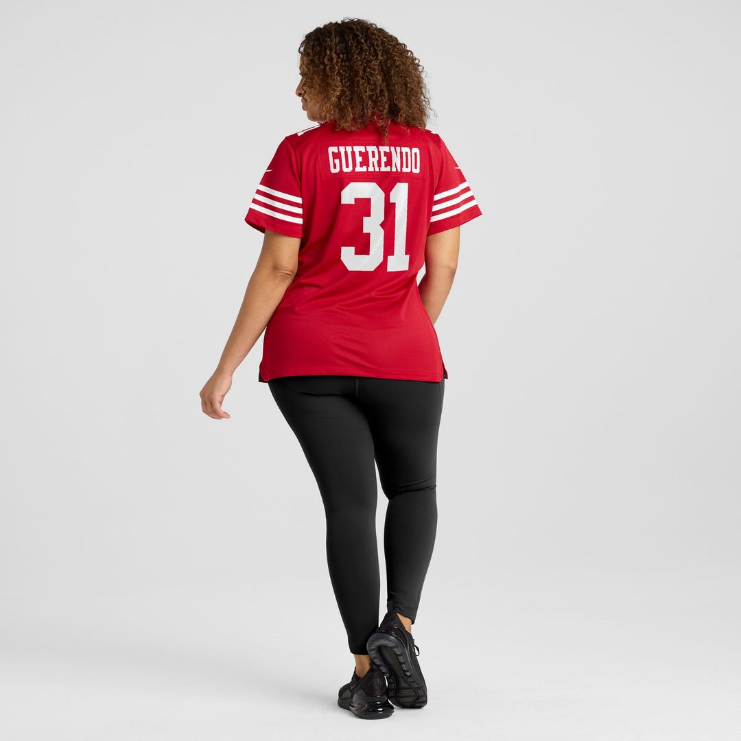 Isaac Guerendo San Francisco 49ers Nike Women's Team Game Jersey - Scarlet Official NFL Team Apparel Football Fan Gear