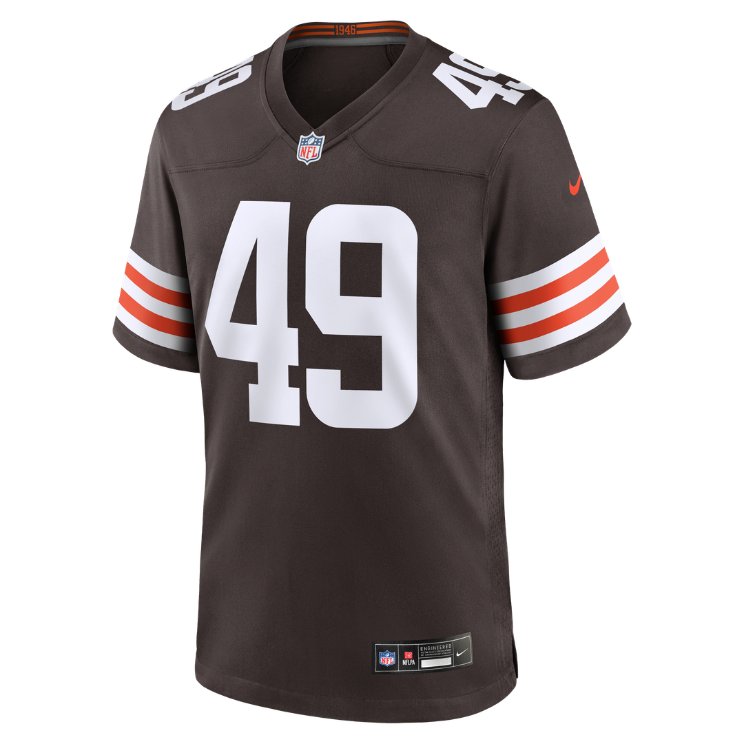 Carson Schwesinger Cleveland Browns Nike 2025 NFL Draft Game Jersey - Brown Official NFL Team Apparel Football Fan Gear