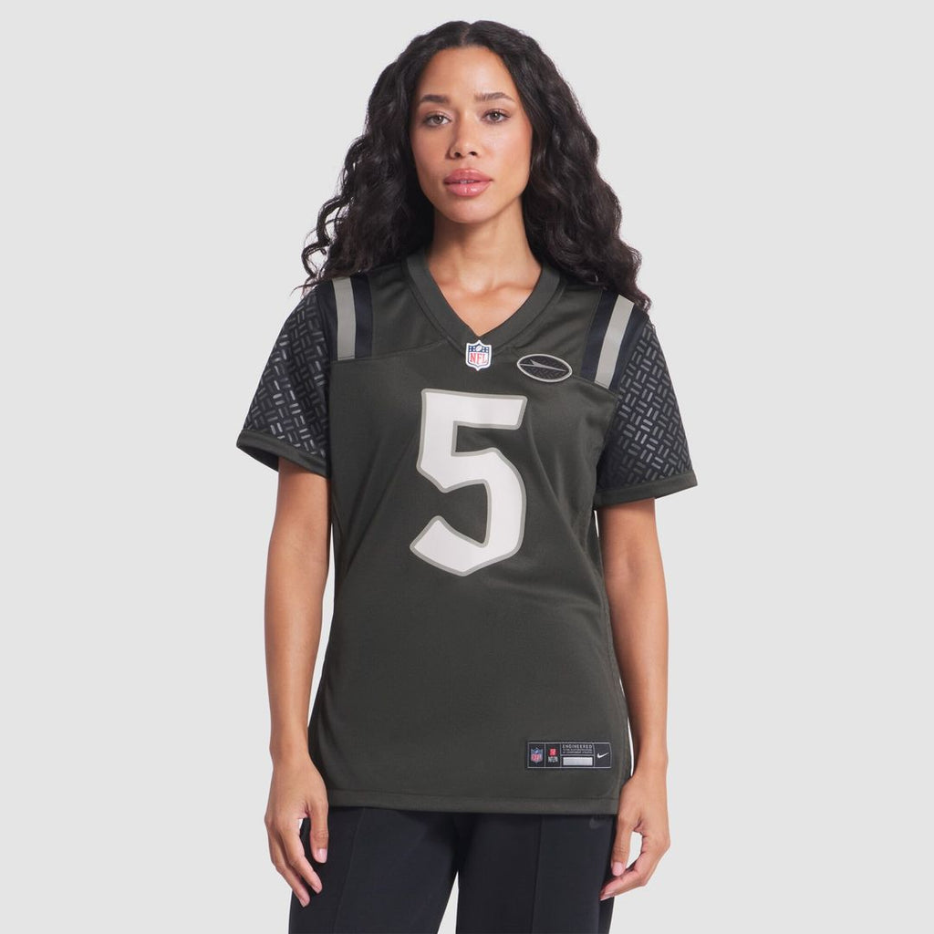Garrett Wilson New York Jets Nike Women's 2025 Rivalries Collection Game Jersey - Gotham Green Official NFL Team Apparel Football Fan Gear