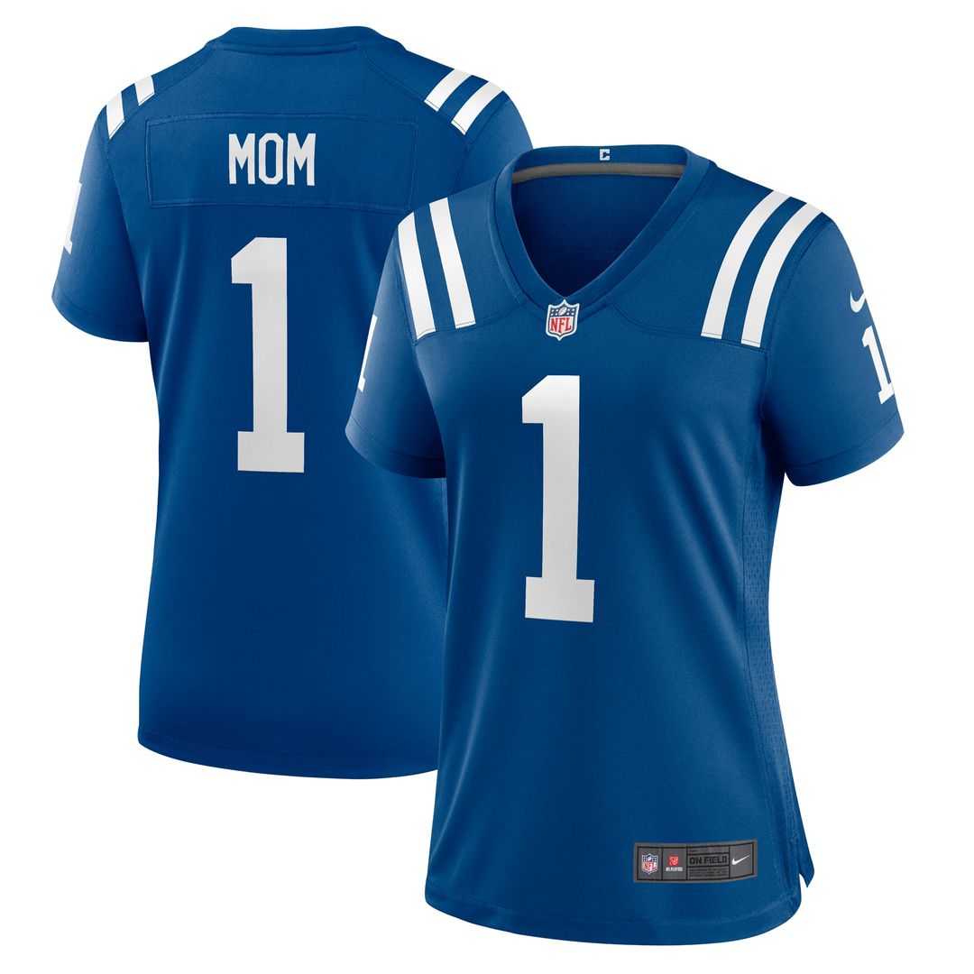 Number 1 Mom Indianapolis Colts Nike Women's Game Jersey - Royal Official NFL Team Apparel Football Fan Gear