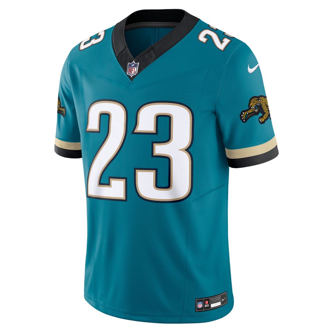 Foye Oluokun Jacksonville Jaguars Nike Prowler Throwback Vapor F.U.S.E. Limited Jersey - Teal Official NFL Team Apparel Football Fan Gear