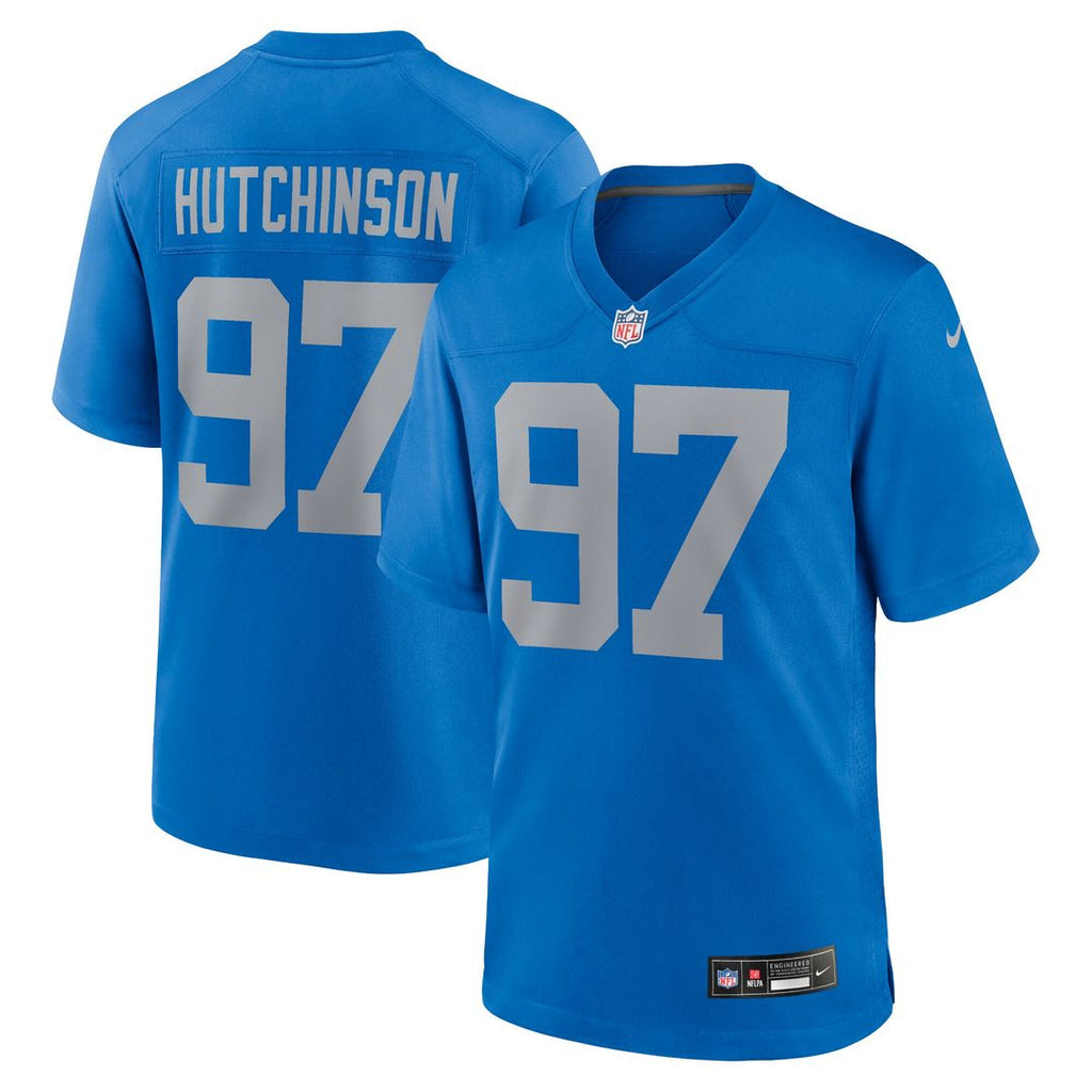 Aidan Hutchinson Detroit Lions Nike Alternate Game Jersey - Blue Official NFL Team Apparel Football Fan Gear