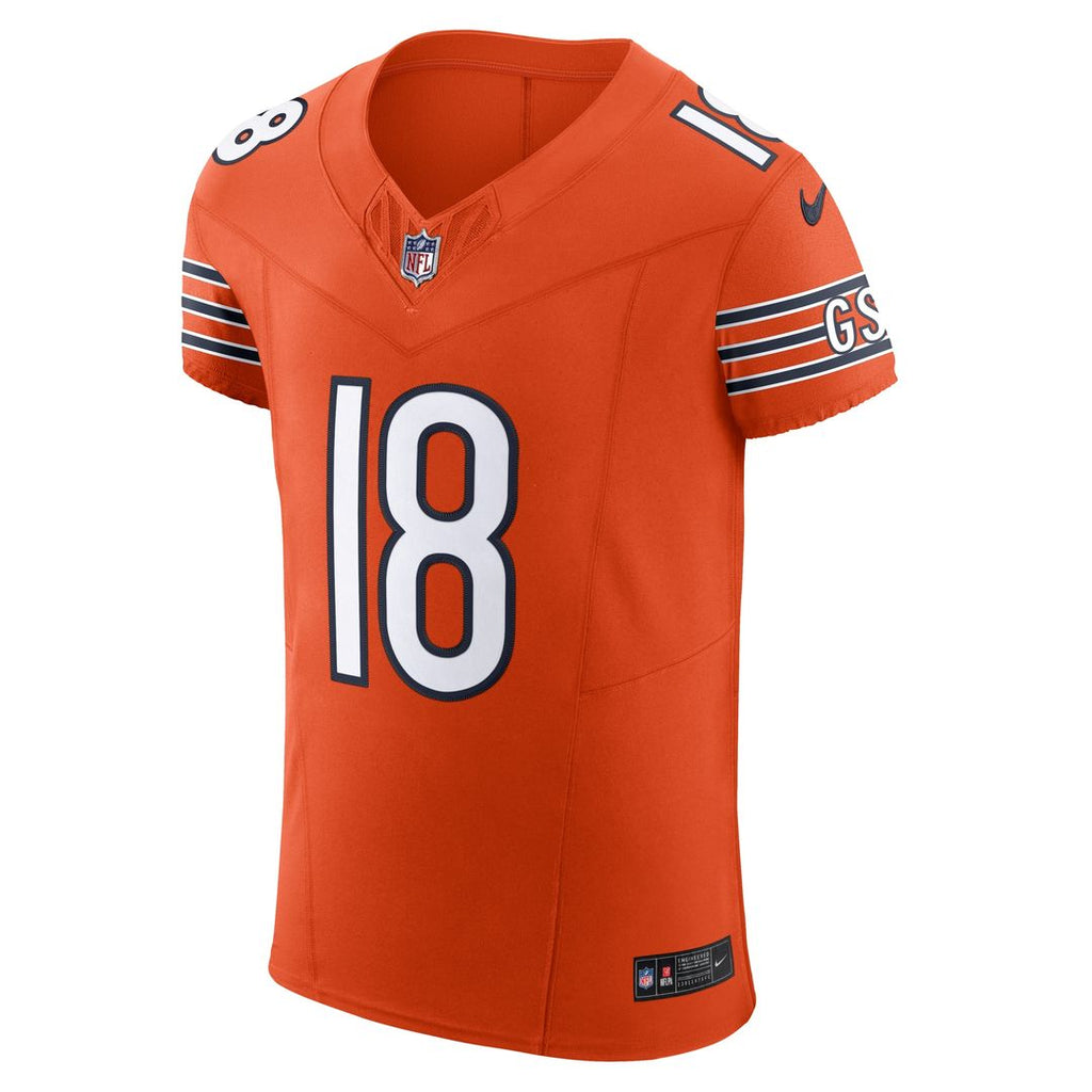Caleb Williams Chicago Bears Nike Alternate Vapor F.U.S.E. Elite Jersey - Orange Official NFL Team Apparel Football Fan Gear