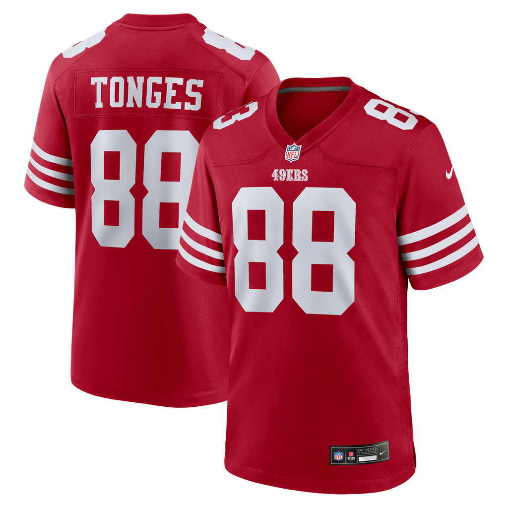Jake Tonges San Francisco 49ers Nike Team Game Jersey - Scarlet Official NFL Team Apparel Football Fan Gear