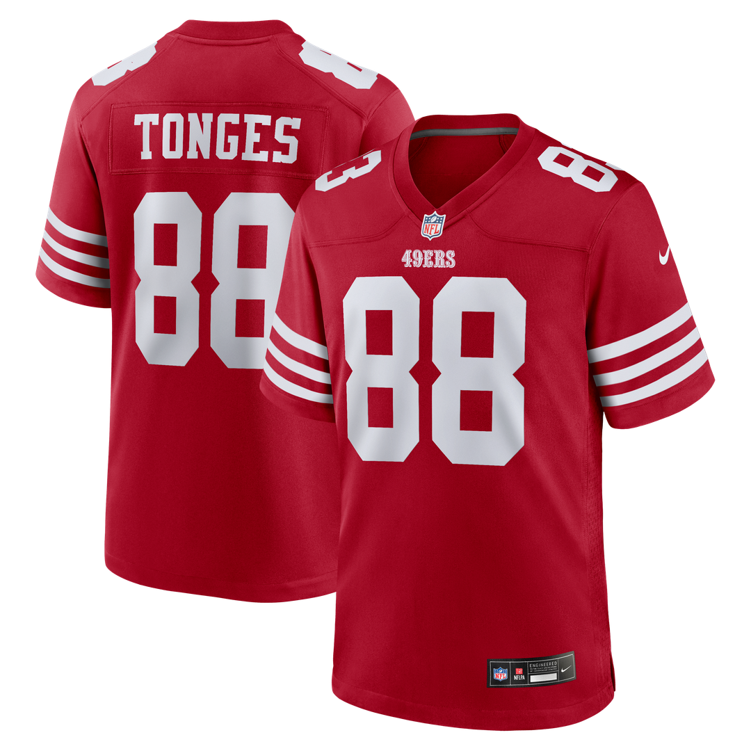 Jake Tonges San Francisco 49ers Nike Team Game Jersey - Scarlet Official NFL Team Apparel Football Fan Gear