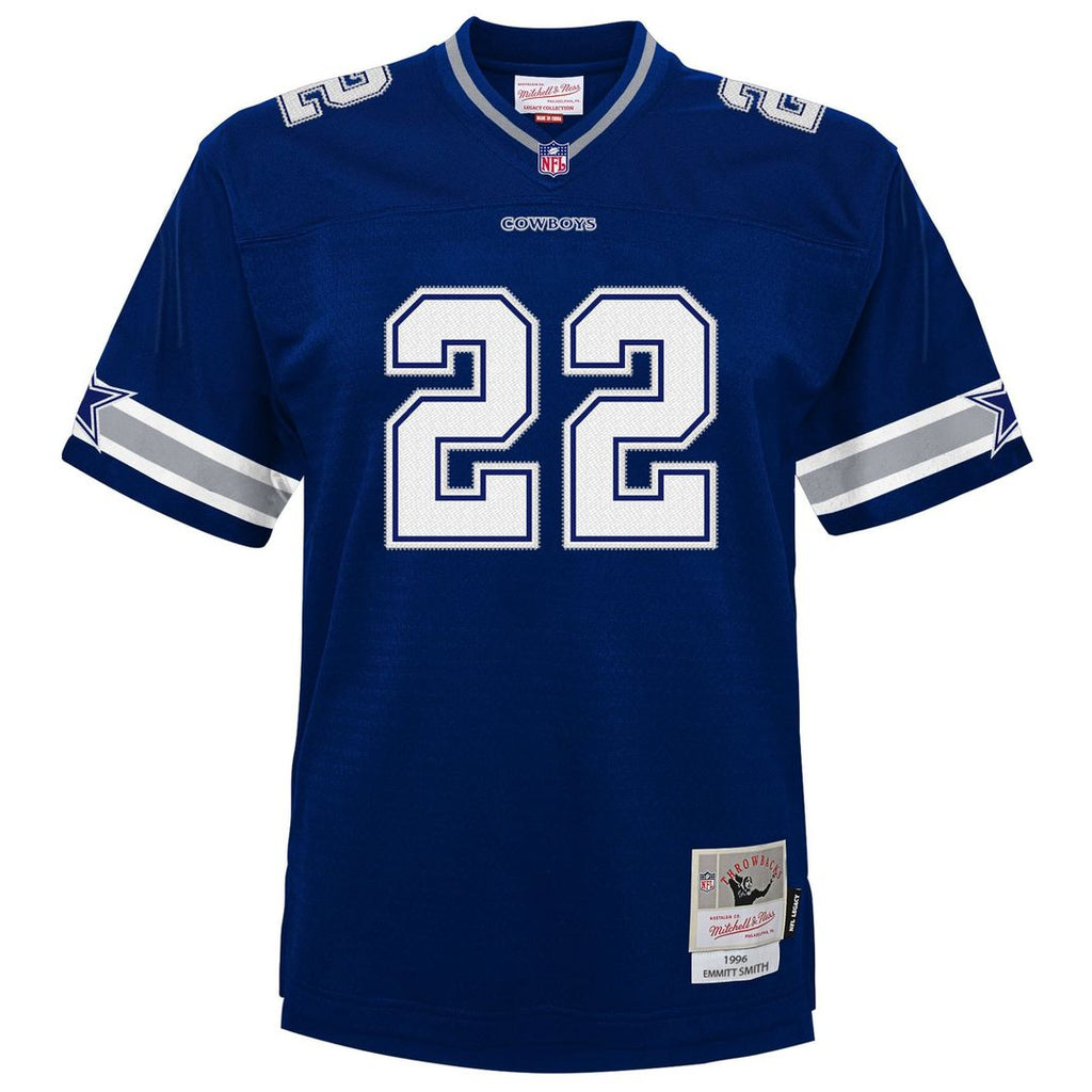 Emmitt Smith Dallas Cowboys Mitchell & Ness Youth 1994 Alternate Legacy Jersey - White Official NFL Team Apparel Football Fan Gear