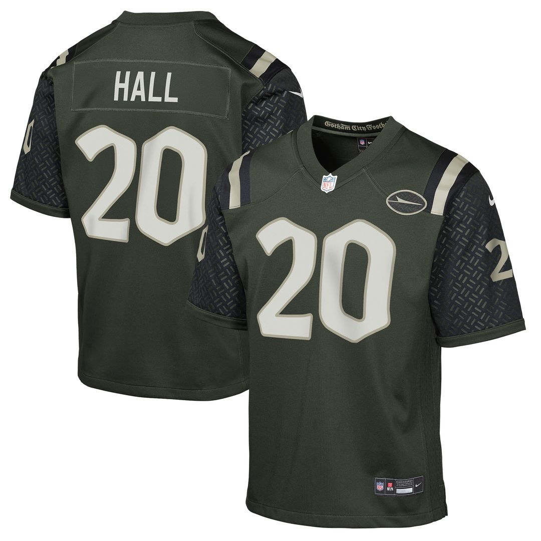 Breece Hall New York Jets Nike Youth 2025 Rivalries Collection Game Jersey - Gotham Green Official NFL Team Apparel Football Fan Gear