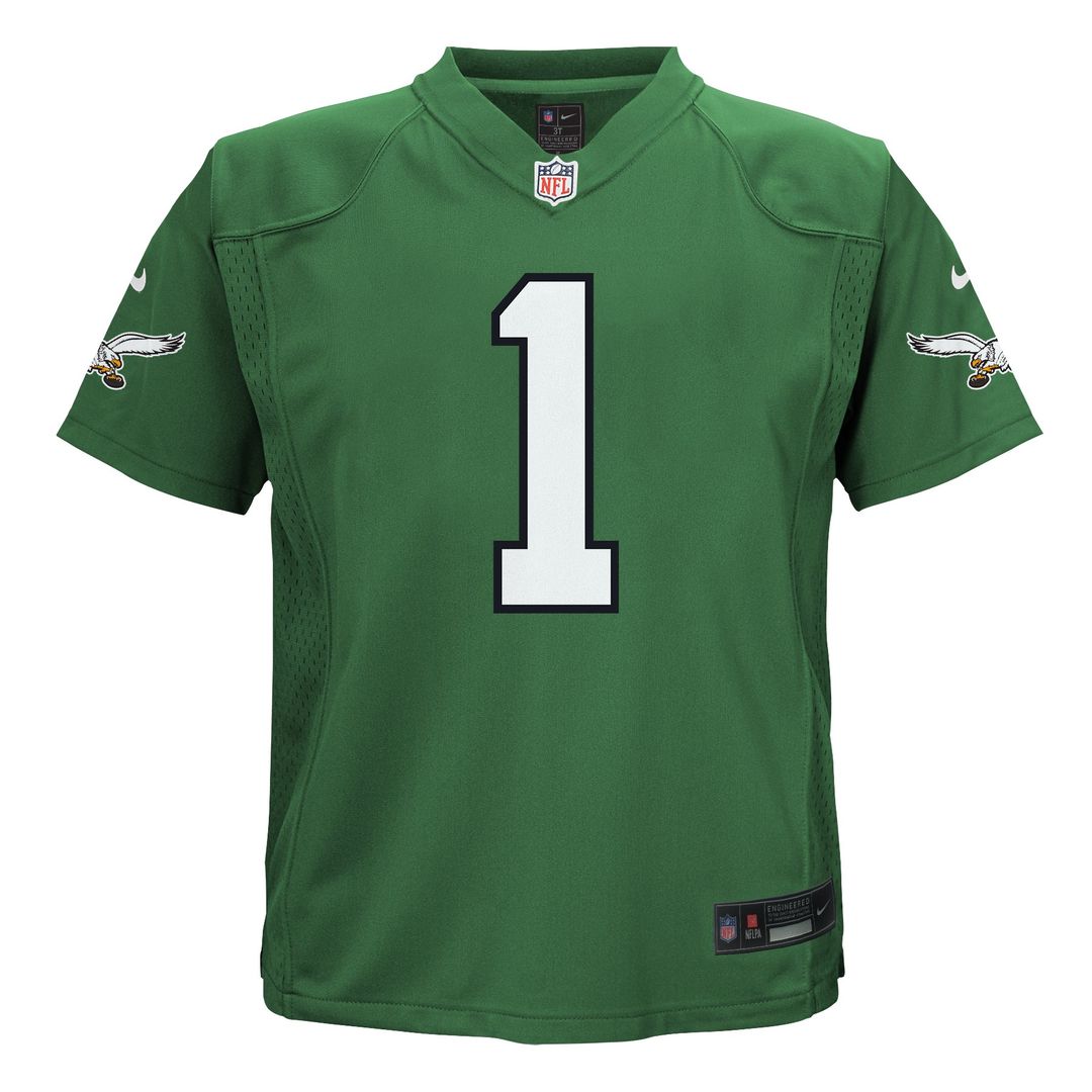 Jalen Hurts Philadelphia Eagles Nike Infant Alternate Player Game Jersey - Kelly Green Official NFL Team Apparel Football Fan Gear