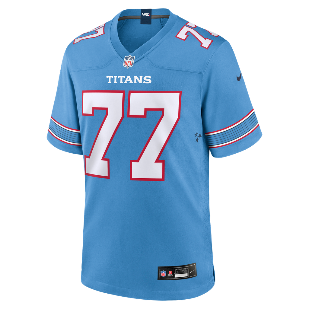 Peter Skoronski Tennessee Titans Nike Game Jersey - Light Blue Official NFL Team Apparel Football Fan Gear