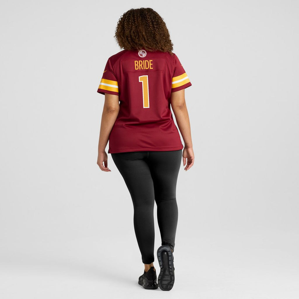 Number 1 Bride Washington Commanders Nike Women's Game Jersey - Burgundy Official NFL Team Apparel Football Fan Gear